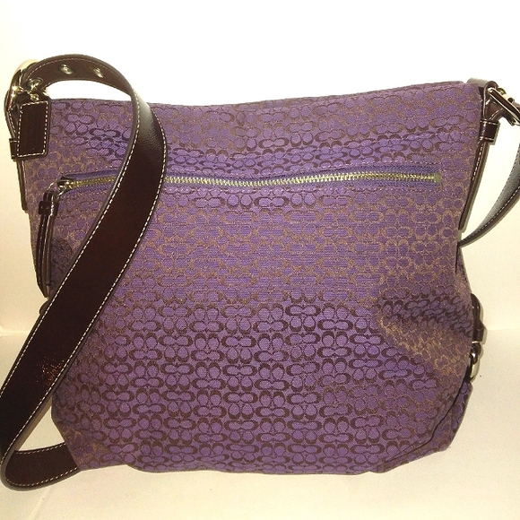 MUST SEE☆Brand New☆COACH 4CM Signature Purple Convertible Duffle Crossbody☆HTF … - Picture 13 of 16